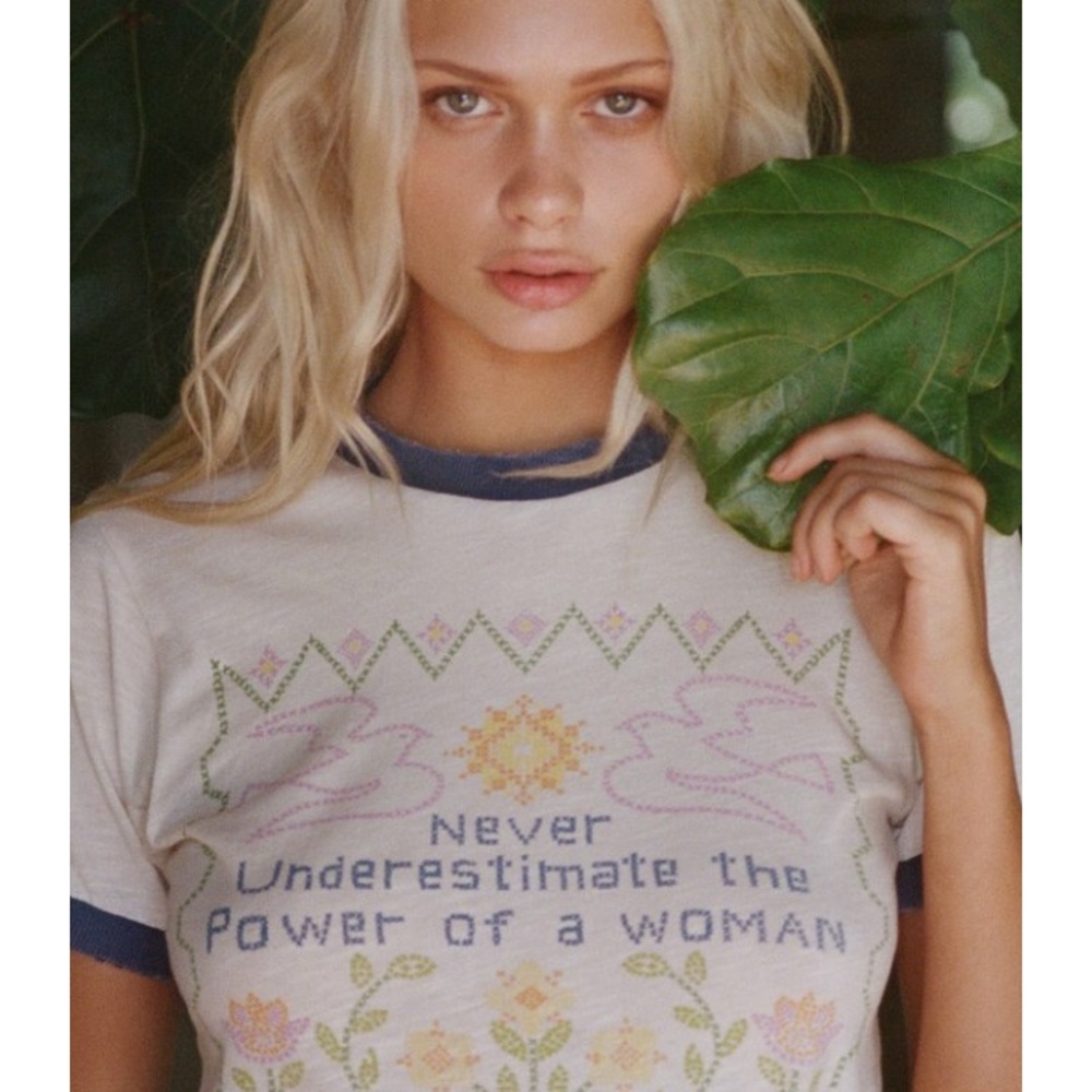 Stoned immaculate feminist ringer tee